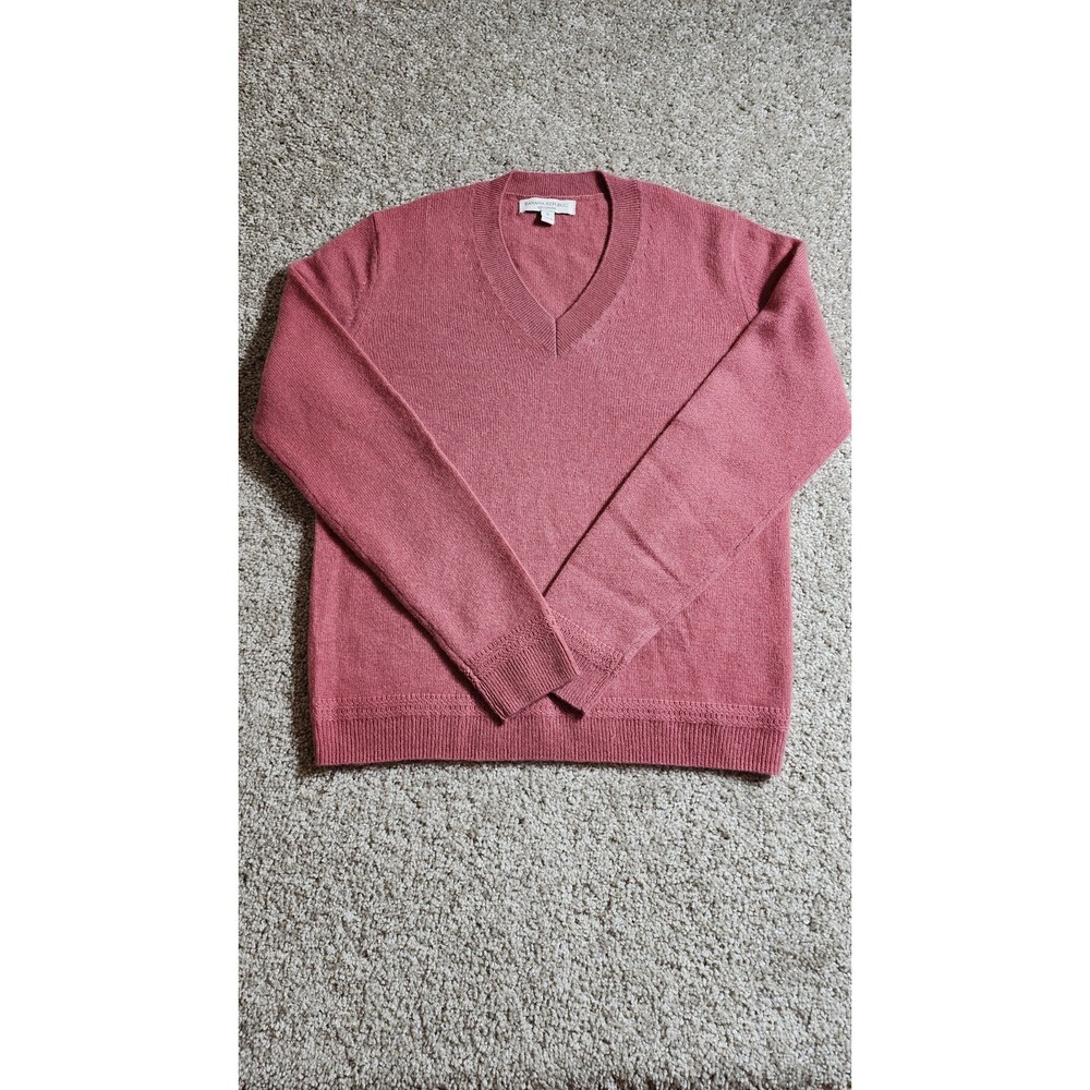Banana Republic Womens Mauve Lightweight Cashmere V-Neck  Sweater Size Small